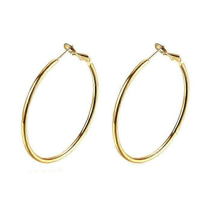 Pendientes circulares con clip para mujer, 3 pares (dorados, plateados y dorados rosas)