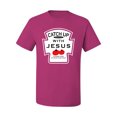 thumbnail image 2 of Wild Bobby, Catch Up with Jesus Funny Ketchup Bottle, Inspirational/Christian, Men's Graphic Tees, Fuschia, 3XL, 2 of 3