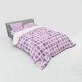 thumbnail image 3 of Ambesonne Geometric Bedding Set 3 Pcs, Random Ombre Square Tiles, Twin, Violet Lilac and White, 3 of 3