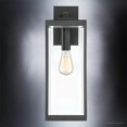 thumbnail image 5 of Luxury Modern Farmhouse Outdoor Wall Sconce, 20.00''H x 7.00''W, with Industrial Style Elements, Minimalist Design, Natural Black Finish and Clear Glass Panel With Beveled Edge, UQL1332, 5 of 7
