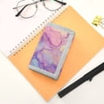 thumbnail image 7 of JIALIOU Nylon Trifold Card Wallet with ID Window Zipper Pocket for Men Women Teen Soft Pink Purple Blue Marble, 7 of 7