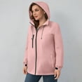 thumbnail image 5 of Plus Size Womens Rain Jacket with Hood Packable Lightweight Windbreaker Waterproof Thin Jackets Hiking Travel Pink XL, 5 of 7