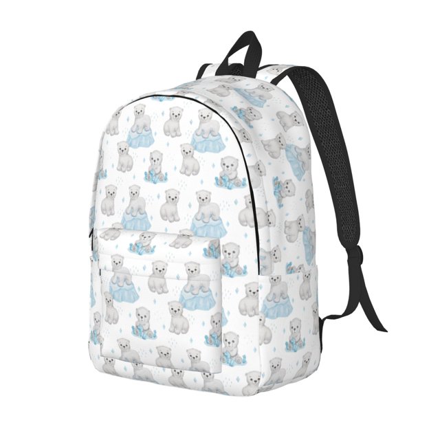 Easygdp Playful Polar Bear Pals Mochila de Lona Resistente para Laptop, Compatible con Laptops de 15 a 17 pulgadas, Ideal para Escuela, Trabajo y Viajes-Medium