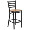 thumbnail image 2 of Home Square Metal Restaurant Bar Stool in Black & Natural - Set of 2, 2 of 5