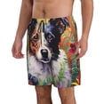 thumbnail image 2 of Vsdgher Colorful Flower Dog Men's Beach Shorts, Surfing shorts, Swim trunks, Quick Dry Swim Trunks for Surfing Beach Fun -Large, 2 of 6