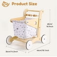 thumbnail image 4 of Woodtoe Wooden Baby Push Walker, Adjustable Speed Natural Wood Learning Toy, Ages 1-3, 4 of 7