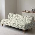 thumbnail image 4 of SCRAWLGOD Fern Leaf Print Armless Sofa Cover Stretch Furniture Protector Sofa Slipcover Washable 1 Piece Couch Cover for 3 Cushion Couch Heavy Duty Anti Slip Futon Slipcover, 4 of 9