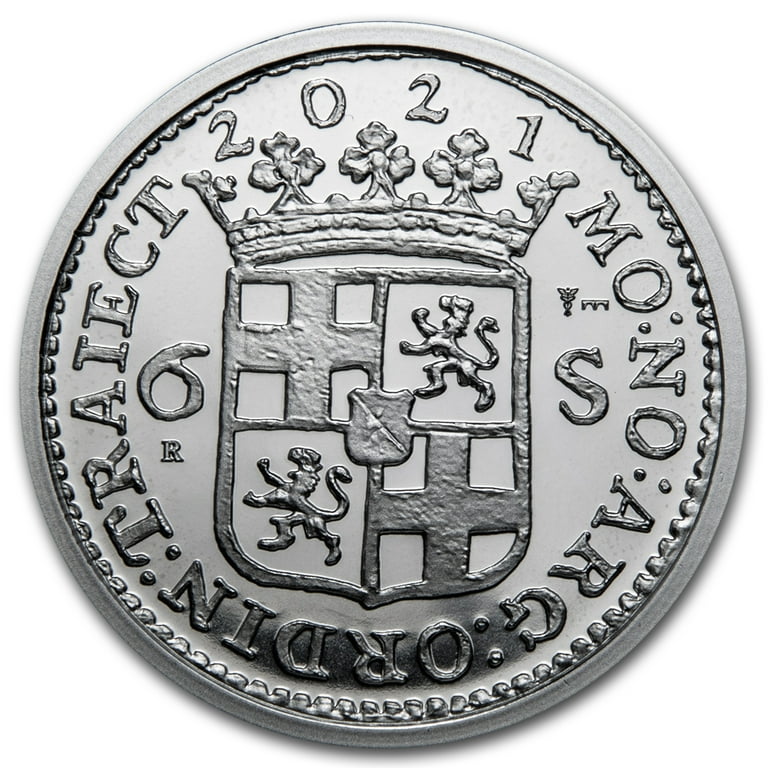2021 Netherlands 1 oz Silver Ship Shilling Restrike BU