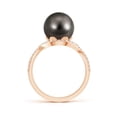 thumbnail image 2 of ANGARA Tahitian Cultured Pearl Bypass Ring with Diamond Halo in 14K Rose Gold for Women | June Birthstone, Birthday, Anniversary, Jewelry Gift for Women | Pearl Ring, 2 of 8