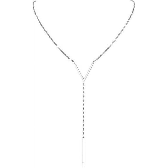 Clearance Women Choker Chic Y Necklace Stainless Steel/Gold Plated/Black Pendant Jewelry for Birthday Christmas Gift