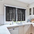 thumbnail image 3 of Kitchen Curtains Knife and Forks Utensil Window Curtains and Valances Set 36 Inch, Black Short Tier Curtain for Kitchen, Cartoon Small Kitchen Decor, 3 of 5