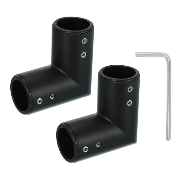 Uxcell Window Corner Curtain Rod Connector, 2 Pcs 90° Curtain Rod Corner Connector for 3/4" Rod, Black