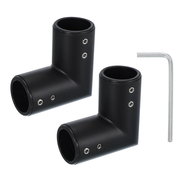 Conector de Varilla de Cortina de Esquina Uxcell, 2 Pcs Conector de Varilla de Cortina de 90° para Varilla de 3/4", Negro