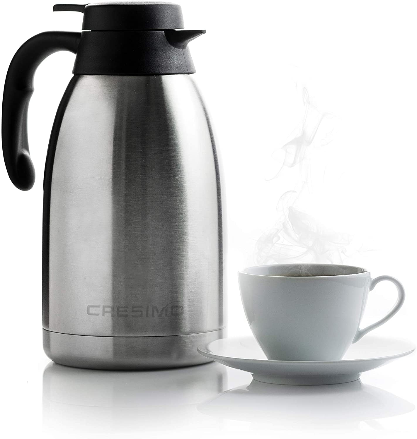 and Coffee Dispenser 68 Oz Stainless Steel Thermal Coffee Carafe,Insulated Coffee Thermos,Keep water hot up to 12 Hours,2 Liter Tea Water 