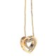 thumbnail image 1 of Collar de cadena de clavícula Yashi con diamantes de imitación y colgante de cristal de doble corazón dorado 22381, 1 of 5