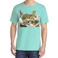 thumbnail image 2 of Wild Bobby, Wild Forest Spotted Cheetah Family, Animal Lover, Garment-Dyed Washed Look Short Sleeve T-Shirt, Mint, Small, 2 of 3