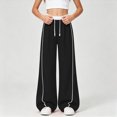 thumbnail image 2 of Gibobby Little Girls' Sweatpants Straight Wide Leg Kids Drawstring Casual Joggers 6t 7t 8t 9t 10t 12t Teen Loose Athletic Pants with Pockets Girls Wimnter Pants(4-5T,Black), 2 of 6