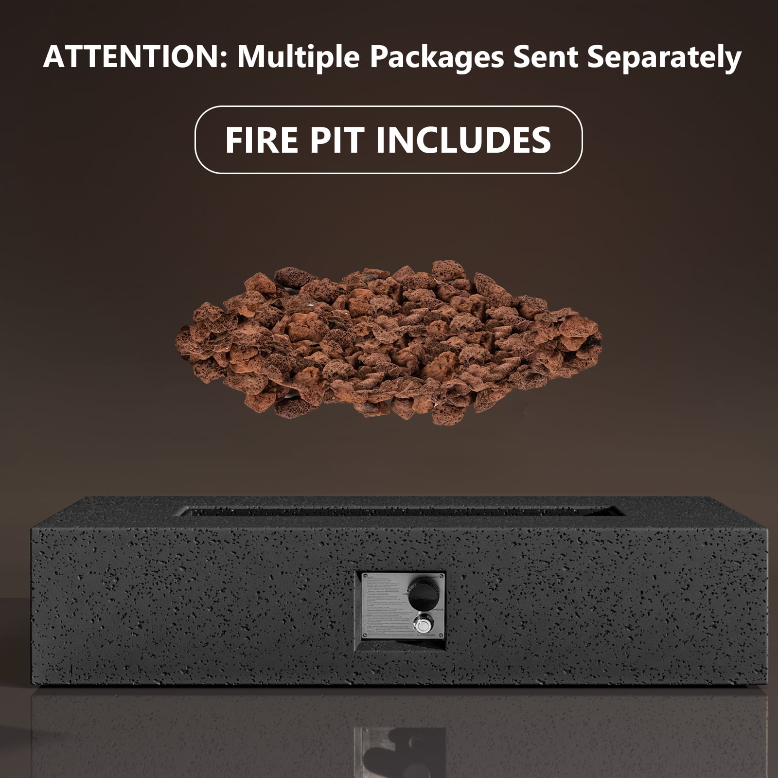 MOALCOFER 56” Propane Fire Pit Table with Lava Rocks,50,000 BTU Steel Gas Fire Pit with Waterproof Cover