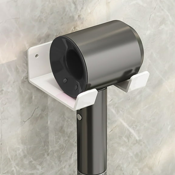 Wall Mount Hair Tool Organizer - No Drilling ABS Bathroom Storage Basket for Hair Dryer, Straightener, Curling Iron & Brushes, White, 15x10x5.5cm