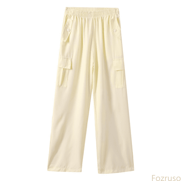 Fozruso Girls Drawstring Sweatpants Girls Wide Leg Pants Pants Ice Silk Overalls Summer Pants Sizes 4-5 Years