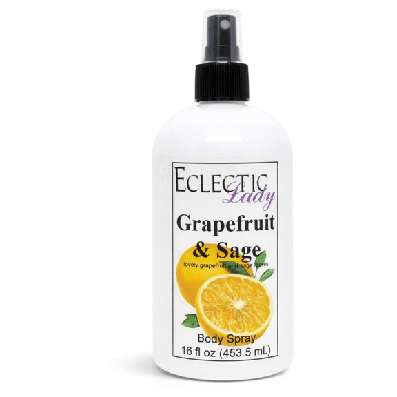 Grapefruit And Sage Body Spray, Eclectic Lady, Hydrating Mist, Unisex, 16 oz
