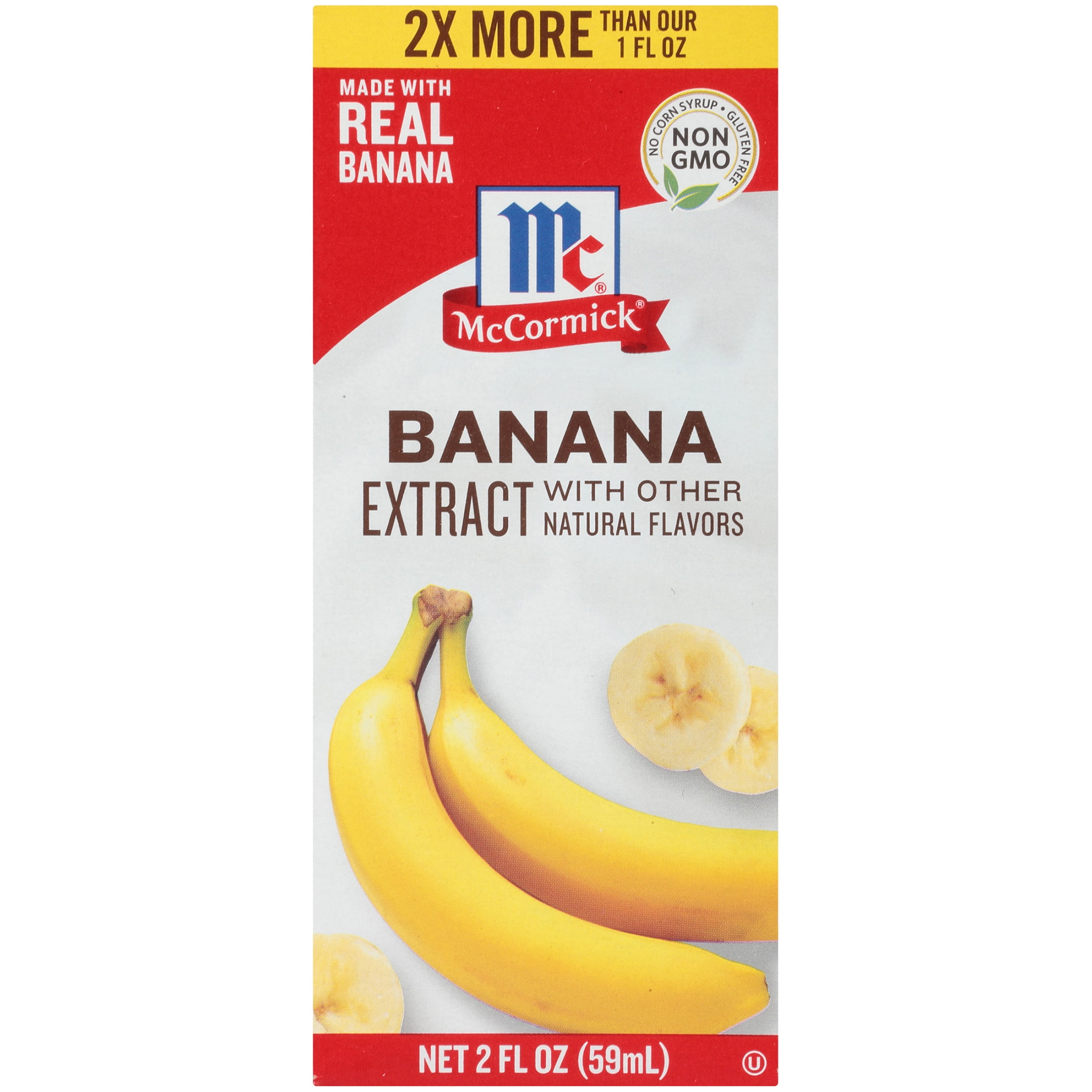 (3 pack) McCormick Non-GMO Gluten Free Banana Extract, 2.0 fl oz Box