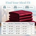 thumbnail image 3 of WVG Satin King Size Sheet Set 4PCS, Luxury Bed Sheets, Silky Fitted Sheet Bedding Set, Breathable Cooling Bed Sheets with 2pcs Pillowcases, Fits Deep Mattress, 3 of 7