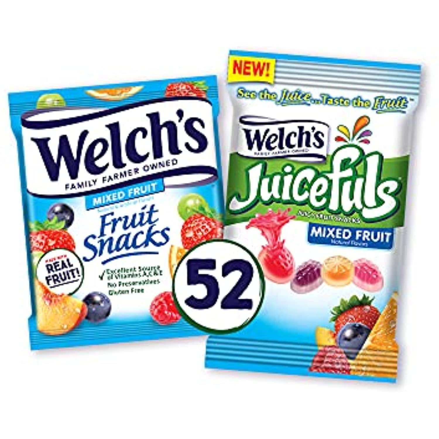 Welchs Fruit Snacks & Juicefuls Juicy Fruit Gushers, Mixed Fruit Combo Variety Pack, Gluten Free