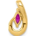 thumbnail image 3 of 14K Yellow Gold Diamond And .28 Ruby Teardrop Chain Slide Made In India pm5282-ru-005-ya, 3 of 5