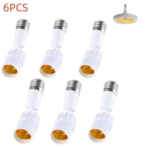 Hotpom 6pcs E27 Light Socket Extender, 360 degree adjustable socket and extension adapter for Sensor Light, Socket Fan, Light Bulb Camera