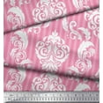thumbnail image 3 of Soimoi Pink Rayon Fabric Stripe & Vector Design Damask Decor Fabric Printed Yard 42 Inch Wide, 3 of 3