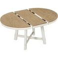 thumbnail image 4 of Farmhouse Round Extendable Dining Table with 16" Leaf Wood Kitchen Expandable Table, X-Shaped Base Table Suitable for Any  Room, Oak Natural Wood + Antique White, 4 of 9