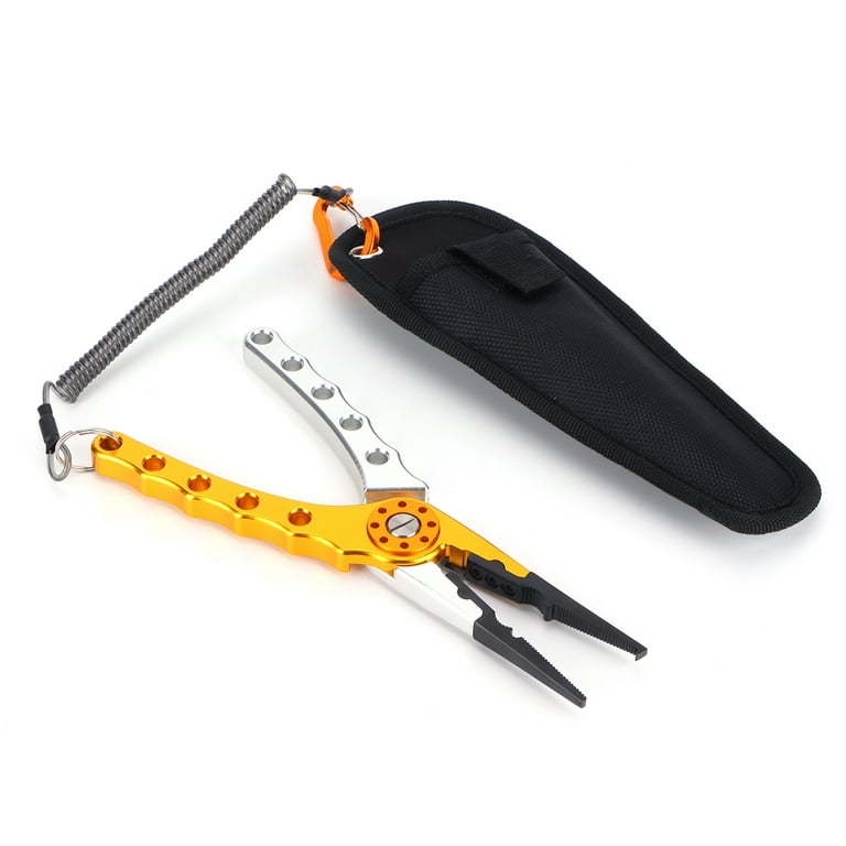 Fishing Lure Pliers Tongs Multifunction Aluminum Alloy Hook Remover Tool  Equipment(Gold Silver ) 