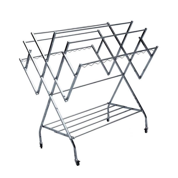 Tendedero de Ropa Plegable, Lavado de Ropa Colgador de Ropa Balcón Tendedero de Ropa de Secado Tendedero de Piso móvil para Toallas Edredones estilo B Gloria Tendedero