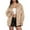 Beige, variant on WENWU Women's Leather Jacket Long Sleeve Lapel Zipper Side Pocket Casual Trench Coat Women Snow Gear Tall Jean Jacket