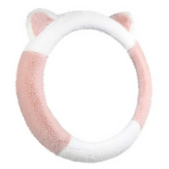 Gnmfd Car Steering Wheel Cover Cute Ears Soft Non-Slip Sweat-Absorbing Handle Cover for Sedan SUV Truck Accessories Interior Upgrade Auto Party Favors Decorations