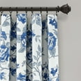 thumbnail image 6 of Half Moon Ivana Floral Room Darkening Window Curtain Panels White/Navy 52x84 Set, 6 of 10