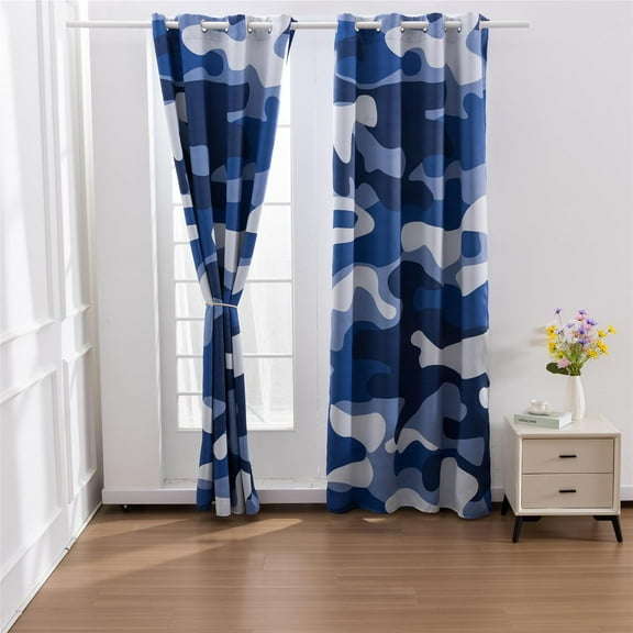 Camouflage Blackout Curtains for Kids Boys Teens Bedroom Colorful Camo Decor for Home Living Room Darkening Grommet Window Drapes 42"W x 96"L (Pack of 2)
