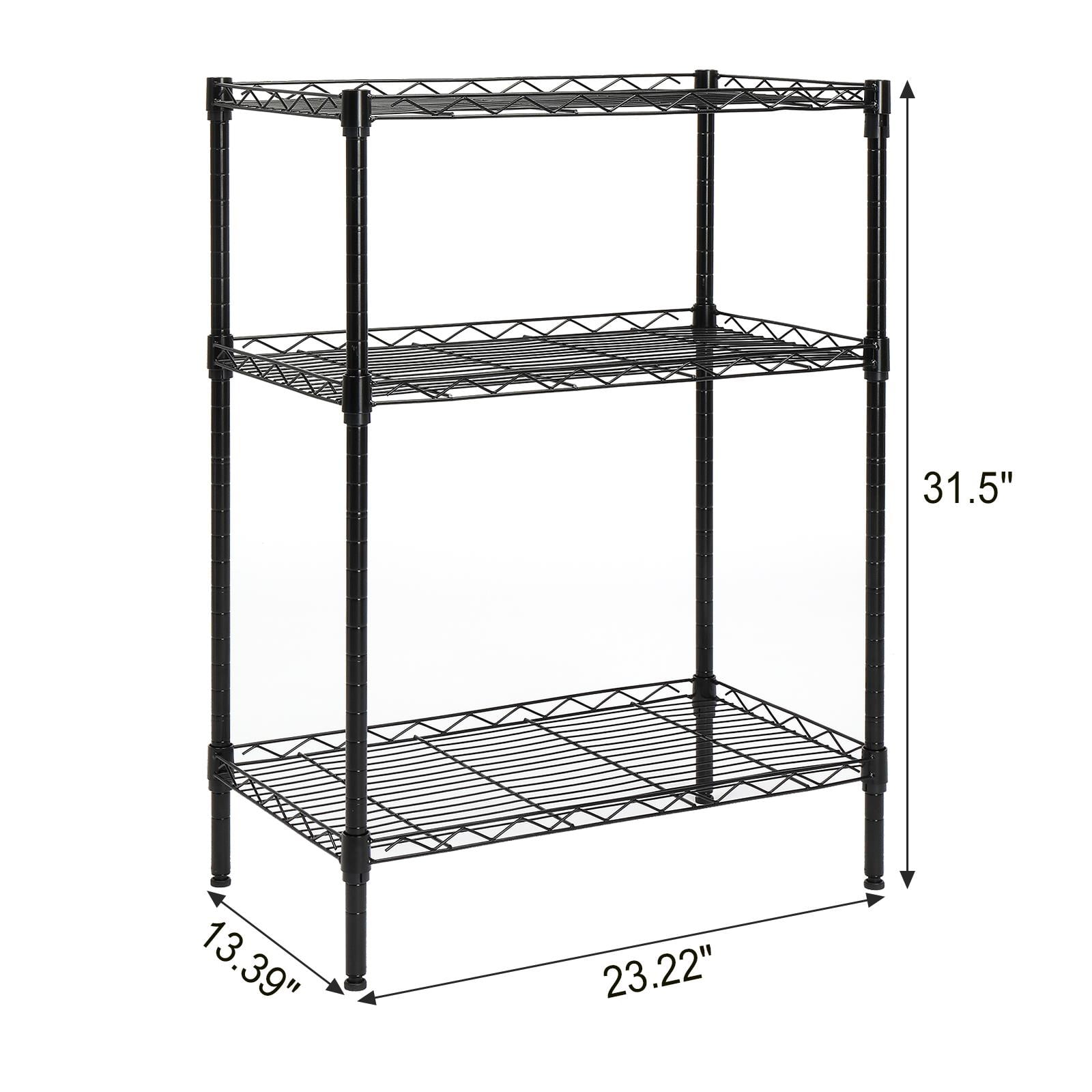 Zimtown 3-shelf Wire Shelving,  Adjustable Storage Rack Unit, Microwave Bakers Rack Garage Kitchen Organizer, Capacity for 200 lbs