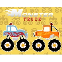 Cake Topper Add Background Red, White & Blue Lifted Monster Truck Edible Icing Image Cake Topper ...