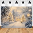 thumbnail image 5 of Winter Christmas Tree Backdrop Photography Snow Path Hut Natural Landscape Kids Family Portrait Photocall Background Photo Props, 5 of 5