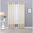 thumbnail image 3 of Interior Trends Ariana 2 Piece Sheer Voile Fully Stitched Window Panel Curtain Drape Set with Grommets (84" Length, Beige), 3 of 4