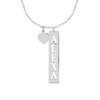 Personalized Vertical Cut Out Name Bar Necklace with Dangling Heart