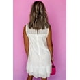 thumbnail image 2 of Women's White Floral Eyelet Embroidered Sleeveless Shift Dress for Summer | [ZhiHiMeRi] | (US 12-14)L, 2 of 11