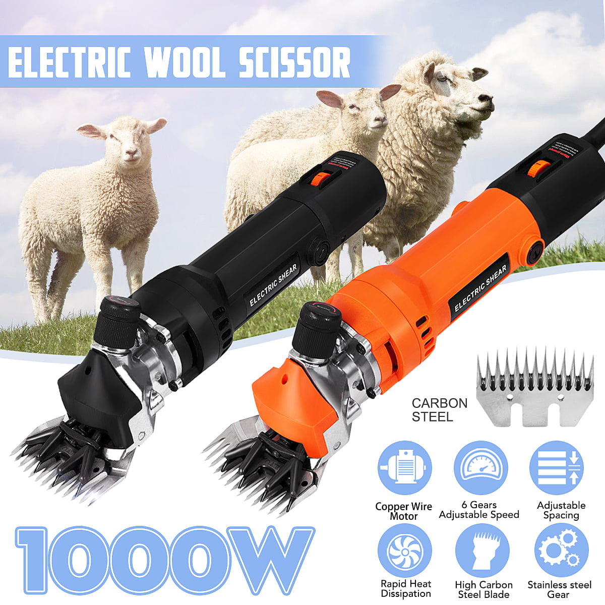 400W 220V Electric Shears Shearing Clipper Animal Sheep Goat Pet Farm Machine 