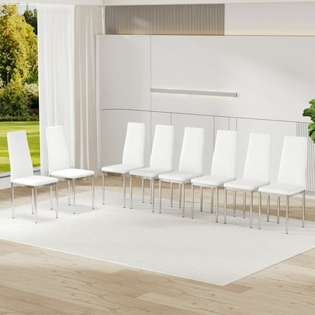 8-piece set white office chairs product