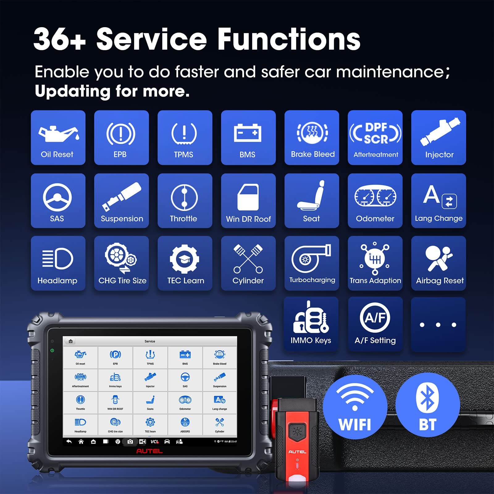 Autel MaxiCOM MK906 Pro Car Diagnostic Scan Tool 10 High-end Functions,  Advanced ECU Coding 36+ Services FCA AutoAuth