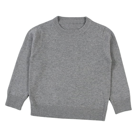 Ashirexll Solid Color Pullover Knit Sweaters for Boys and Girls Long Sleeve Base Shirts Comfortable Casual Wear Fall Winter
