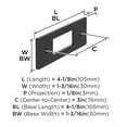 thumbnail image 5 of Amerock Medora 3 inch (76mm) Center-to-Center Rectangle Matte Black Cabinet Pull Backplate, 5 of 6