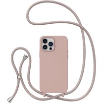Crossbody Case for iPhone13 Pro,iPhone13 Pro with Lanyard Strap Protective Case Adjustable Neck Rope Liquid Silicone Soft Cover for iPhone13 Pro 6.1 Inch,Pink